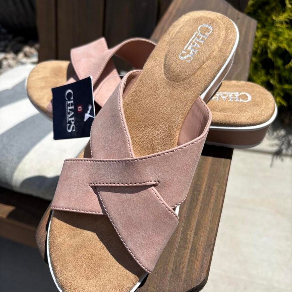 Womens Chaps Soft Blush Pink Sandals-NWT Size 8.5